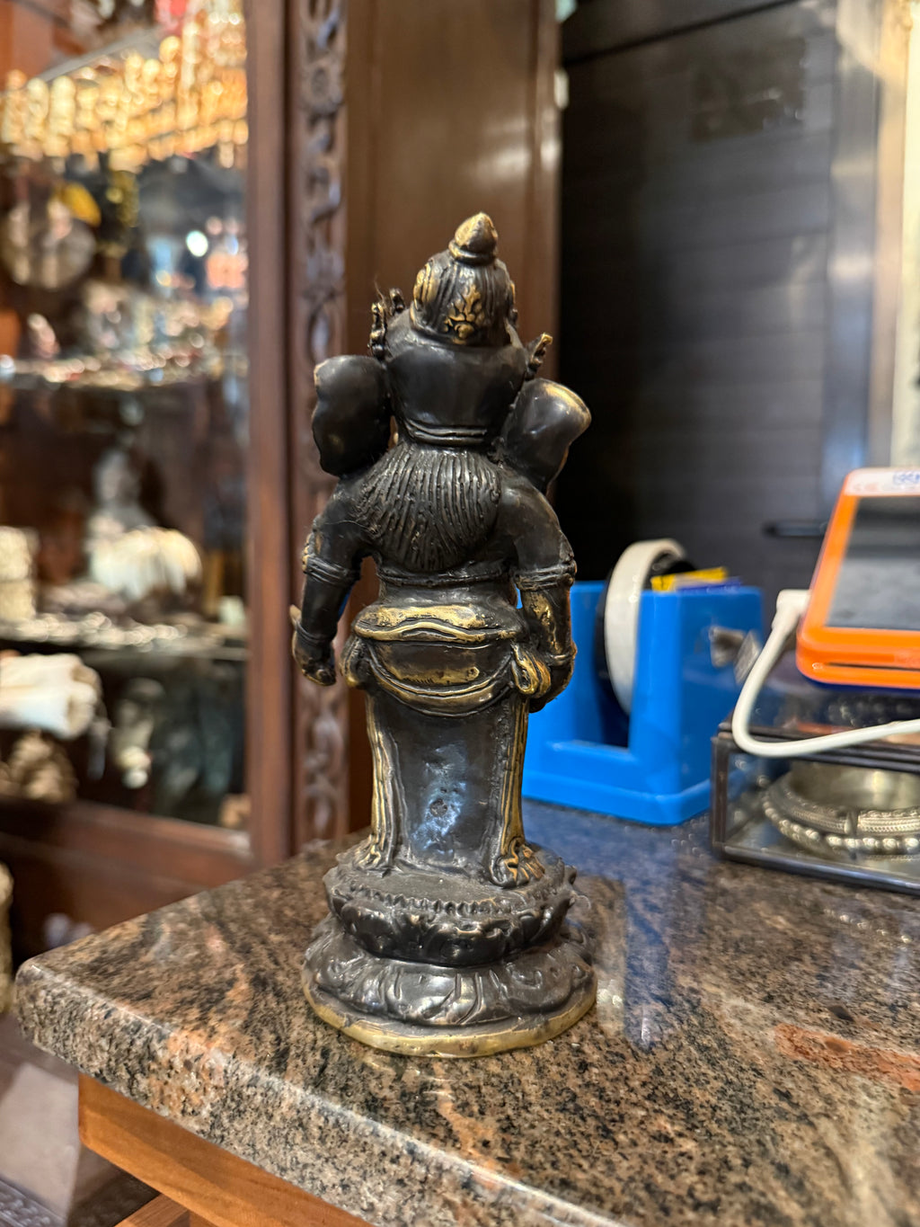 Vintage Bronze Ganesha Statue Bali Indonesian Hindu Ganesh Sculpture Spiritual Decor Rare