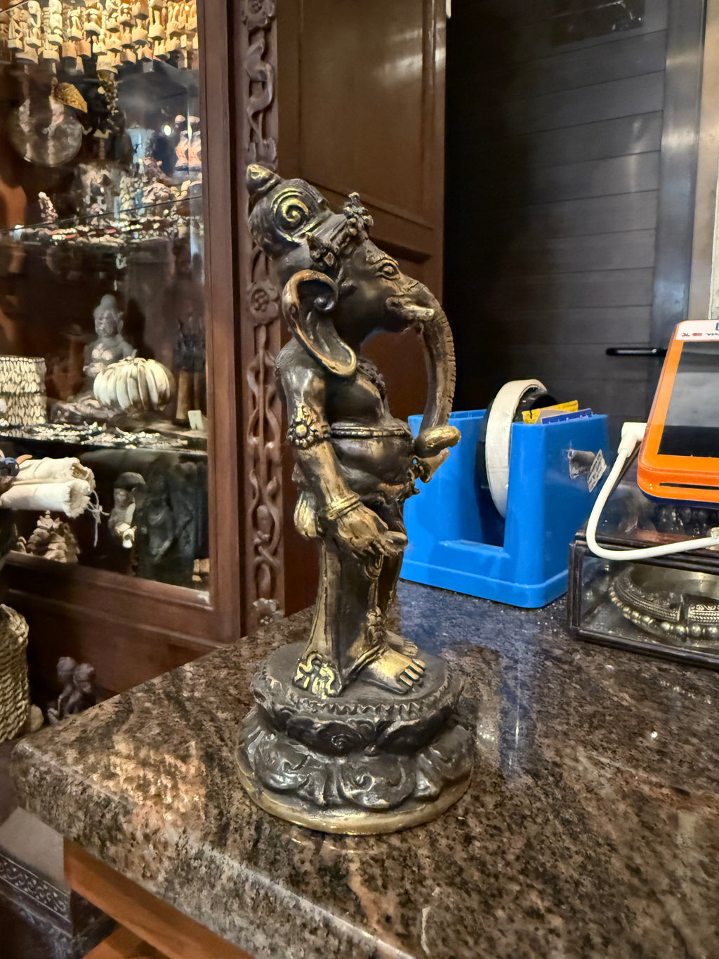 Vintage Bronze Ganesha Statue Bali Indonesian Hindu Ganesh Sculpture Spiritual Decor Rare