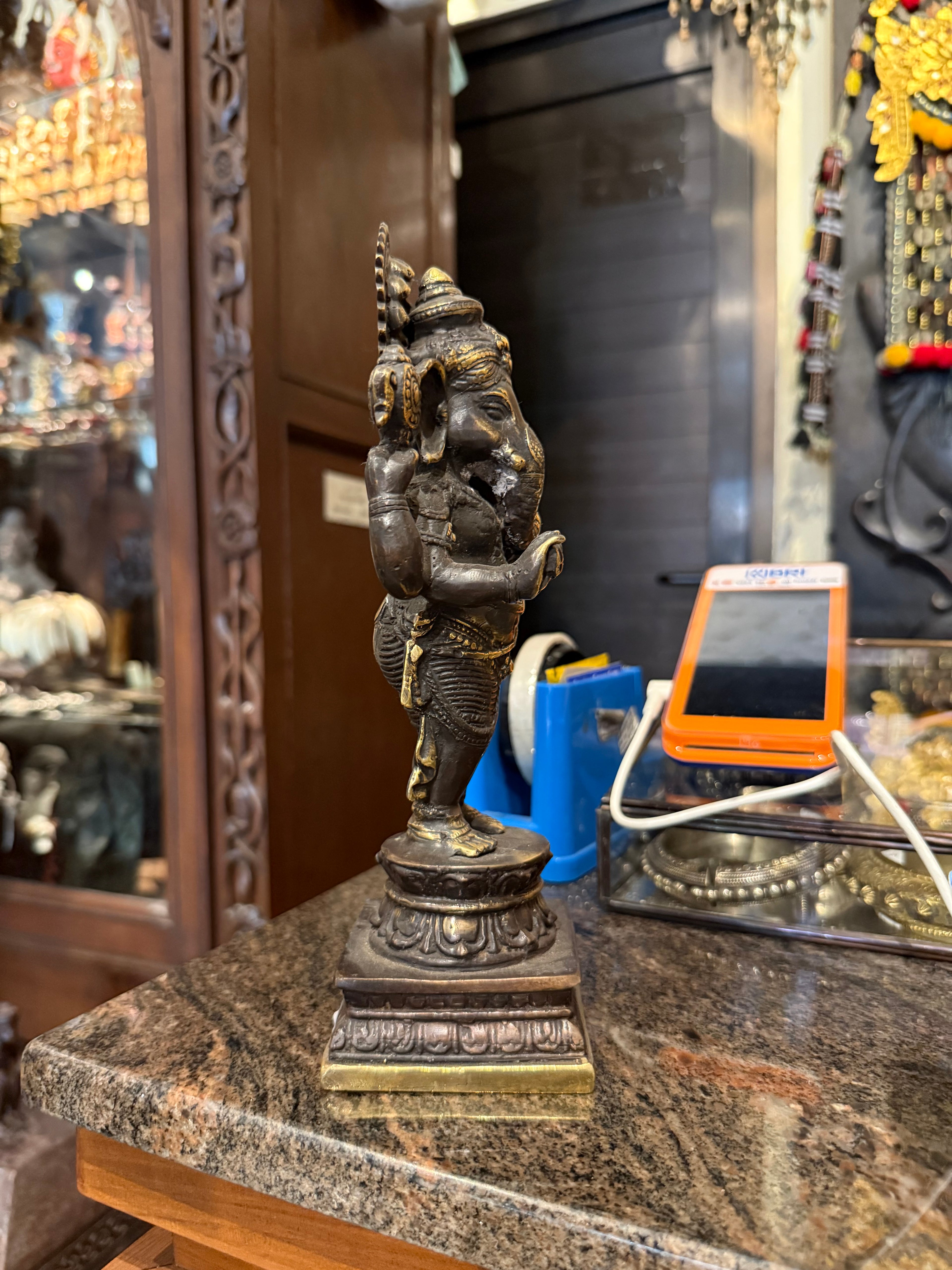 Ganesha Bali Statue, Hindu Home Decor - Indonesia Bronze Brass, Rare Stock