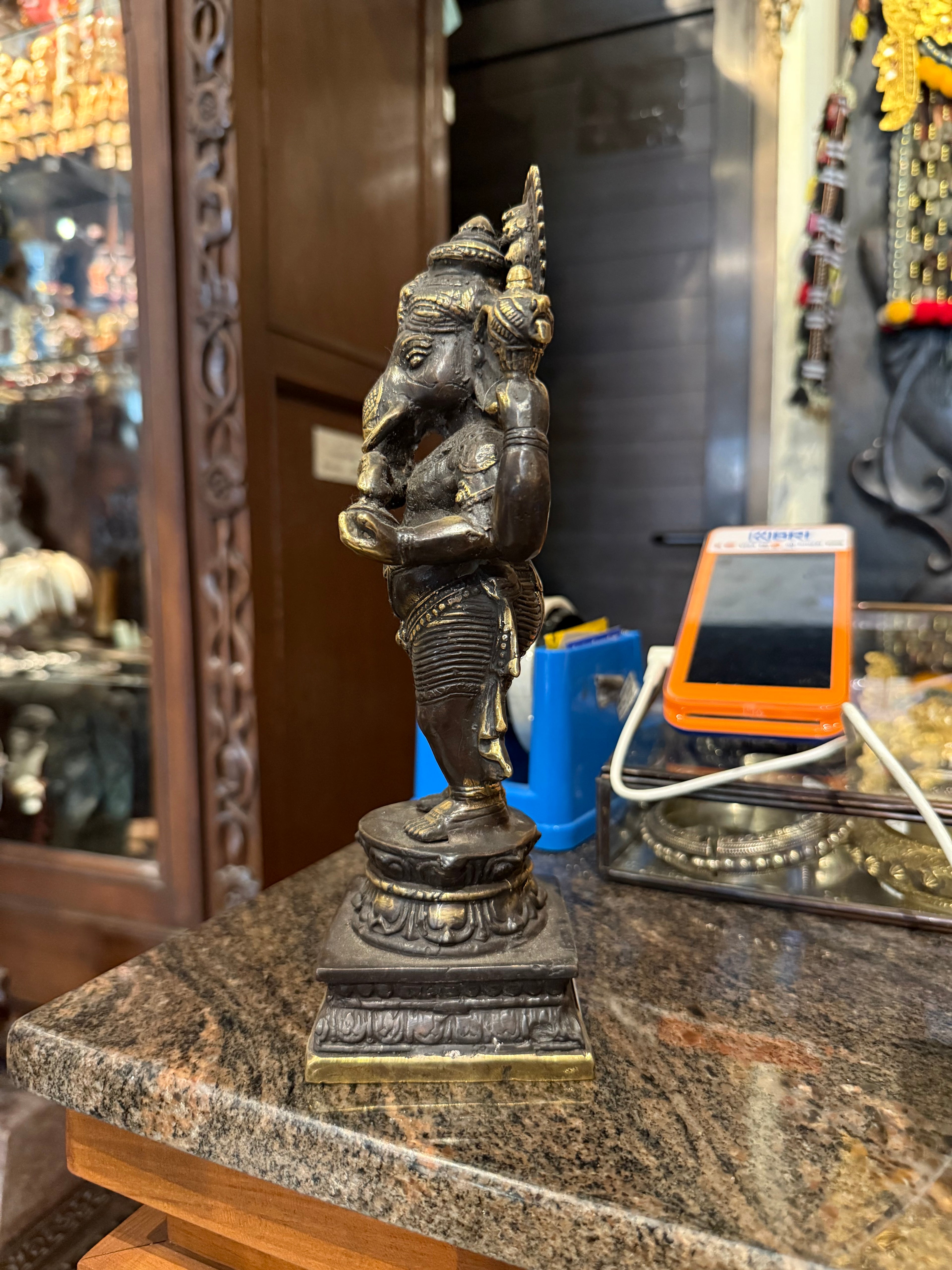 Ganesha Bali Statue, Hindu Home Decor - Indonesia Bronze Brass, Rare Stock